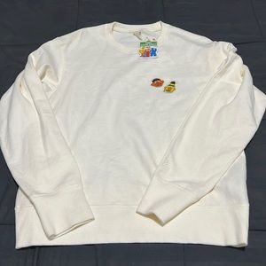kaws x Uniqlo x Sesame Street Bert & Ernie Heads Sweatshirt Natural size small